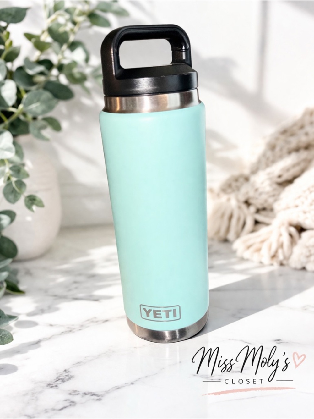 YETI Rambler 26oz Aqua Insulated Water Bottle w/ Chug Cap